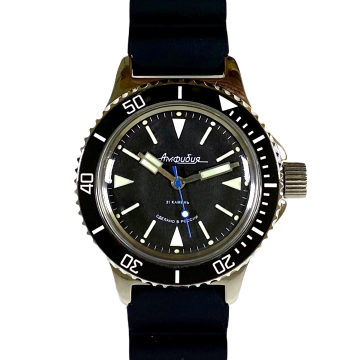 Russian automatic watch AMPHIBIA with paddle hands, SuperLumiNova