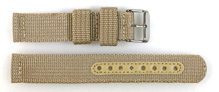 18mm Armband Nylon khaki zweiteilig mit Dornschließe